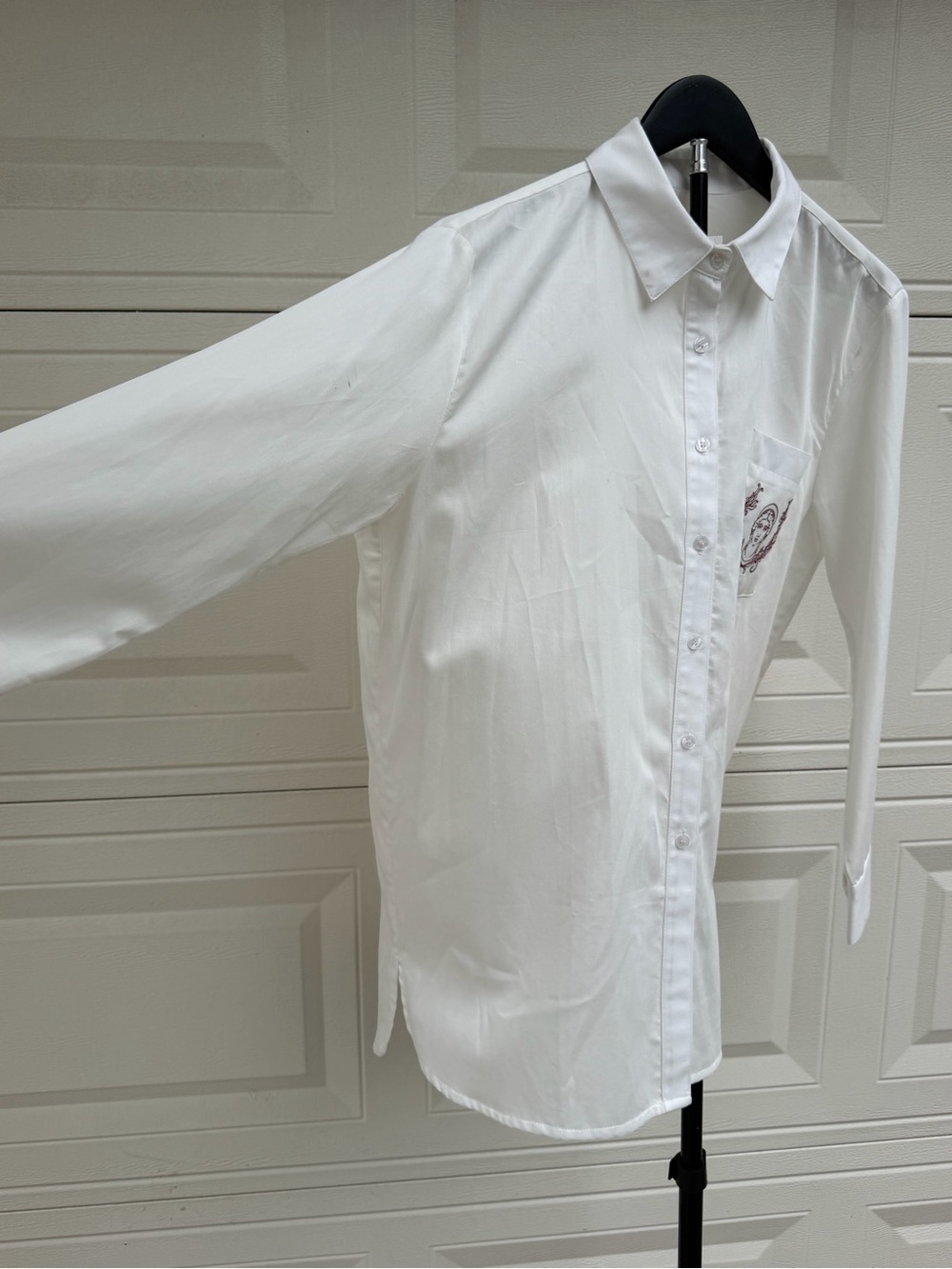Hara White Organic Cotton Embroidered Goddess Button Down Tunic Shirt L NWT - Picture 9 of 17